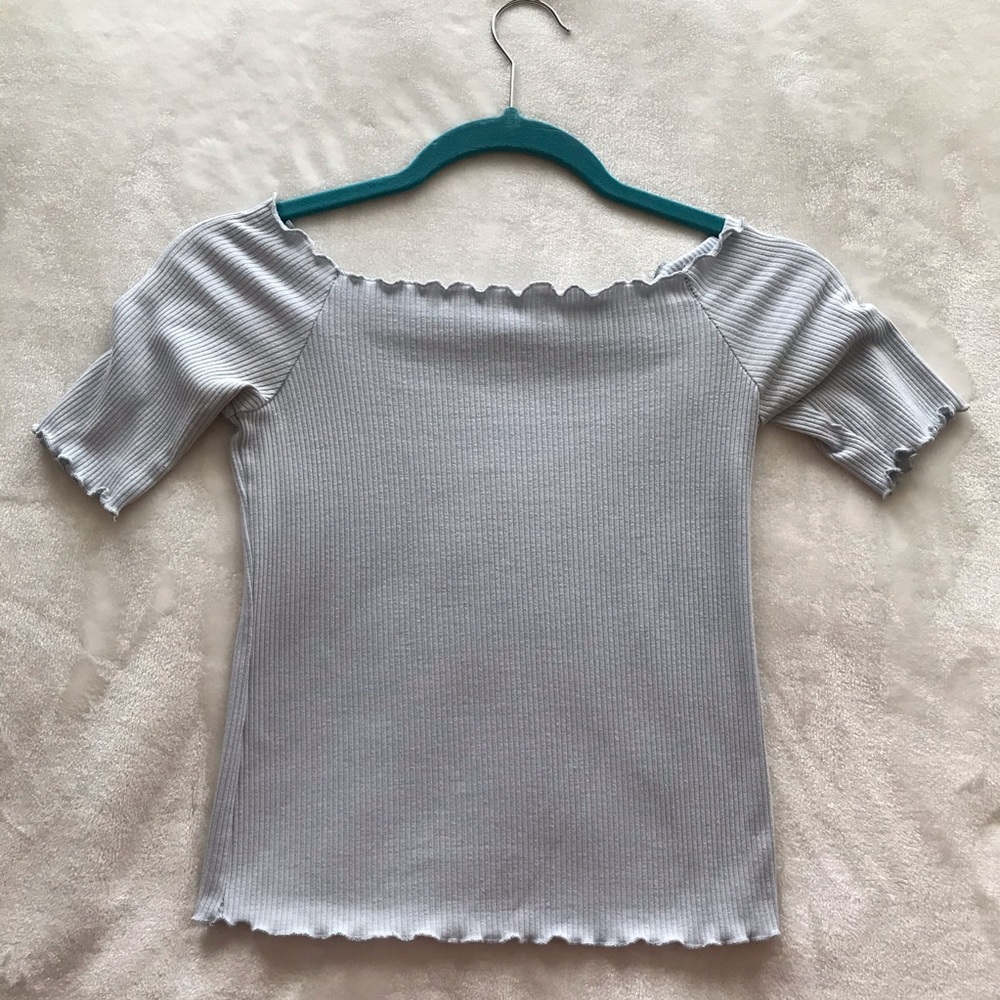 Blue Off The Shoulder Top